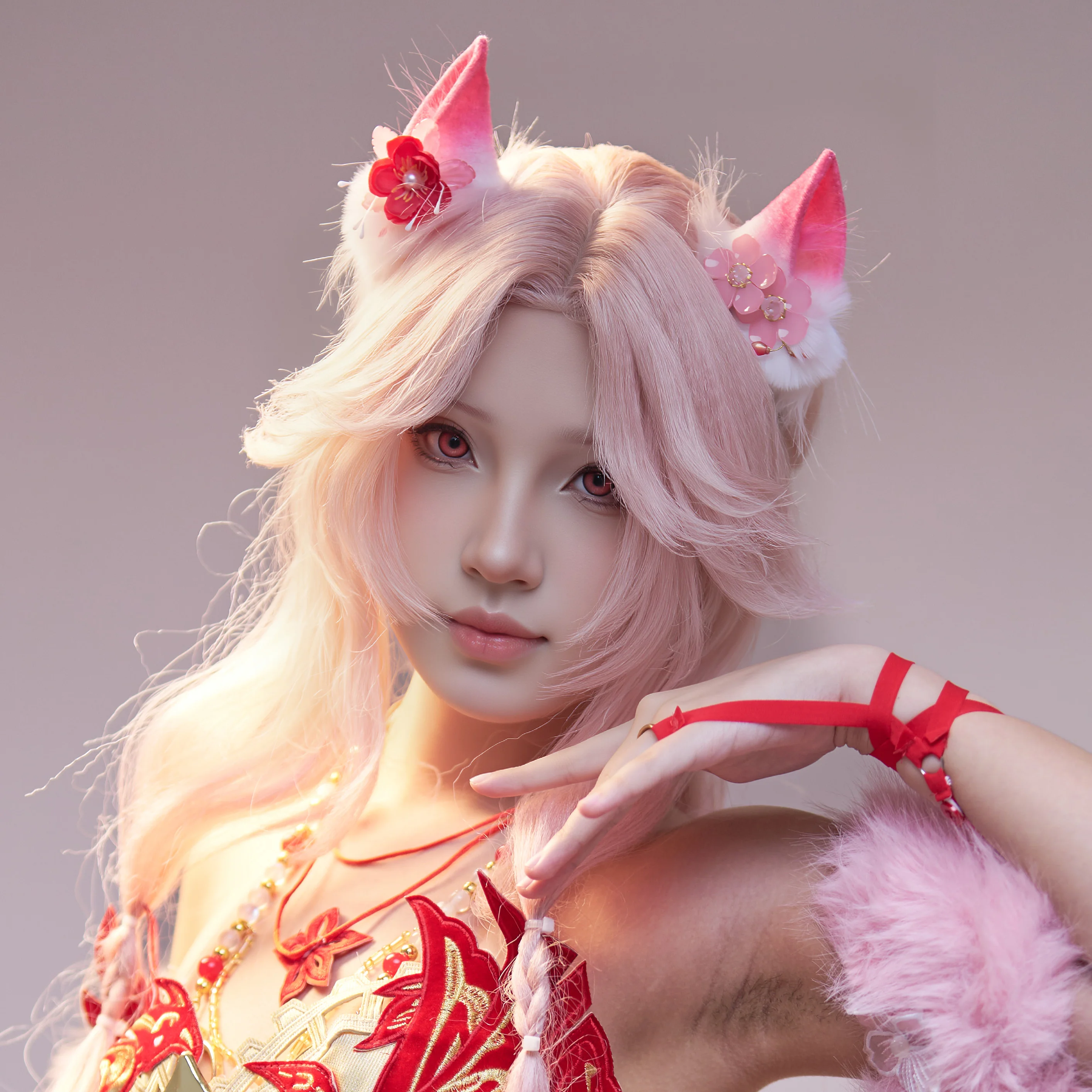 厚涂妆感 修图后